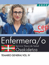 ENFERMERA;O SERVICIO VASCO DE SALUD OSAKIDETZA TEMARIO GENERAL VOL IV